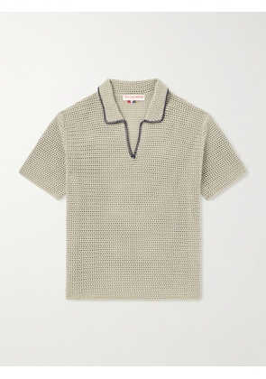 Orlebar Brown - Crocheted Cotton Polo Shirt - Men - Green - S