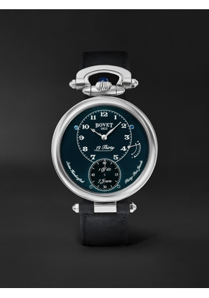 Bovet - 19Thirty Limited Edition Hand-Wound 42mm Stainless Steel and Leather Watch, Ref. No. NTS0108 - Men - Blue