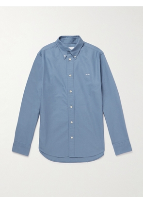 NN07 - Colby 5910 Button-Down Collar Logo-Embroidered Organic Cotton Shirt - Men - Blue - S
