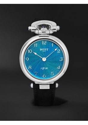 Bovet - Monsieur BOVET Limited Edition Hand-Wound 43mm Titanium and Canvas Watch, Ref. No. AI43032 - Men - Blue