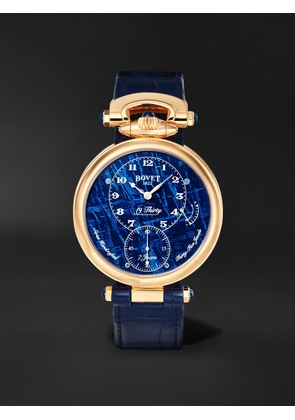 Bovet - 19Thirty Hand-Wound 42mm 18-Karat Red Gold, Meteorite and Alligator Watch, Ref. No. NTR0099 - Men - Blue