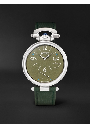 Bovet - 19Thirty 10th Anniversary Hand-Wound 42mm Stainless Steel and Leather Watch, Ref. No. NTS0118 - Men - Green