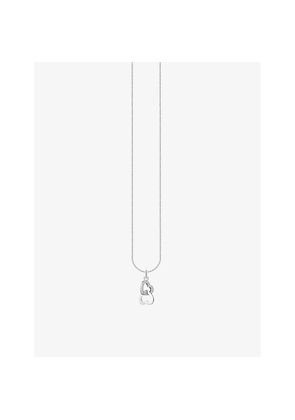 Womens Thomas Sabo Intertwined Hearts Sterling-Silver and Zirconia Pendant Necklace