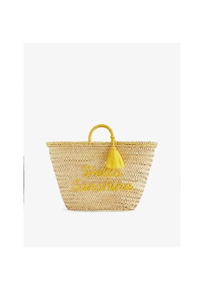 Womens Boutique Bonita Staycay Palm Leaf Basket Bag
