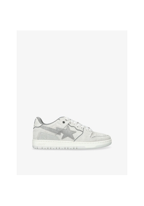 Mens A Bathing Ape Bape Sk8 Sta Leather Trainers