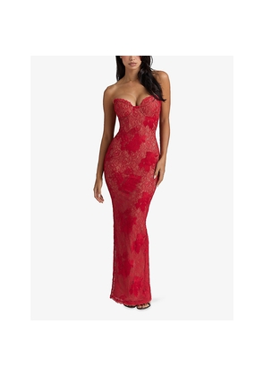 Womens House of CB Lucienne Stretch Floral-Lace Maxi Dress