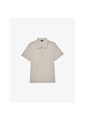Mens Reiss Premium Interlock Half-Zip Stretch-Woven Polo Shirt