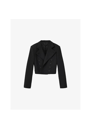 Womens Allsaints Raina Cropped Stretch-Woven Blazer