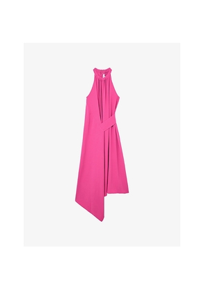 Womens Reiss Maeve Drape-Detail Sleeveless Woven Midi Dress