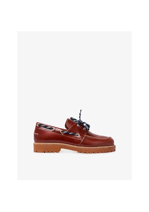 Womens Claudie Pierlot Lace-Up Leather Boat Shoes