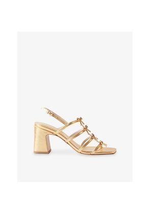 Womens Claudie Pierlot Bow-Embellished Leather Heeled Sandals