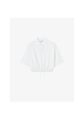 Womens Claudie Pierlot Brand-Embroidered Cotton-Piqué Polo Shirt
