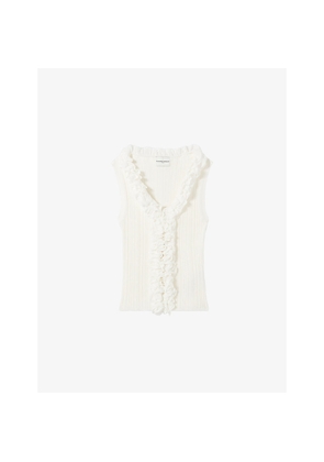 Womens Claudie Pierlot V-Neck Ribbed Knitted Top