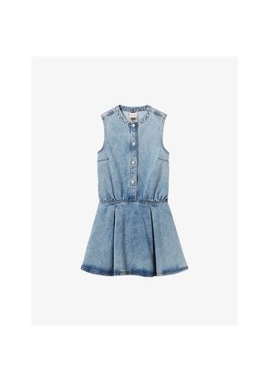 Womens Claudie Pierlot Flared Faded Denim Mini Dress