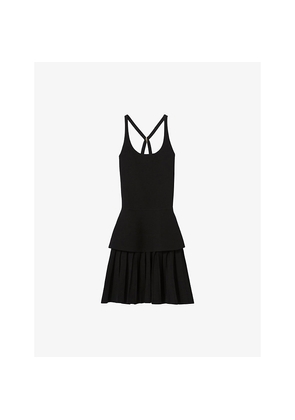 Womens Claudie Pierlot Scoop-Neck Tiered Knitted Mini Dress