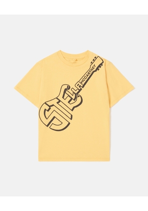 Stella McCartney - Guitar Graphic T-Shirt, Woman, Yellow, Size: 3