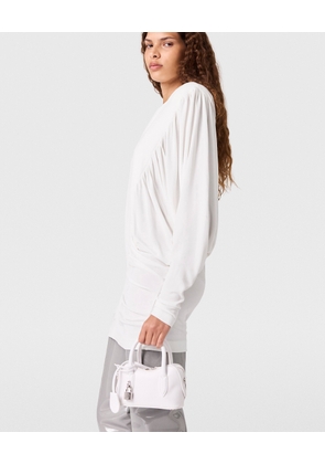 Stella McCartney - Pleated Crewneck Long-Sleeve Mini Dress, , Size: 36