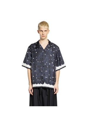 Rose Print Silk Bowling Shirt