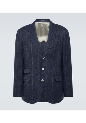 Brunello Cucinelli Striped linen, silk and wool blazer