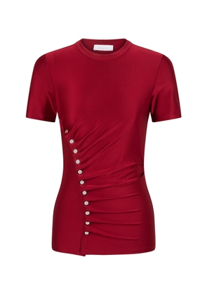 Rabanne Gathered Satin Jersey Top - Moda Operandi