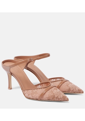 Malone Souliers Uma 80 leather-trimmed lace mules