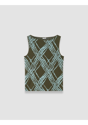 Aouda Check Cotton Silk Knit Top - L