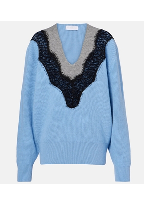 Stella McCartney Lace-trimmed virgin wool sweater