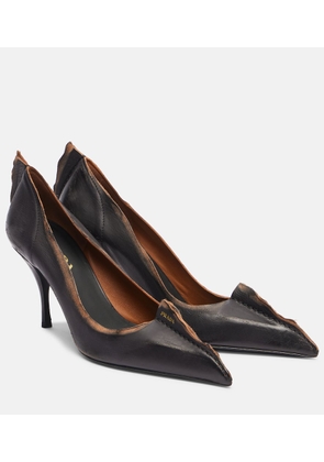 Prada Antiqued 85 leather pumps