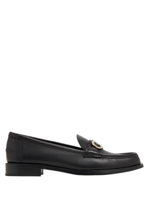 Ferragamo Gancini Ornament Leather Moccasins