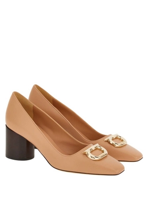 Ferragamo Leather Gancini Ornament Pumps