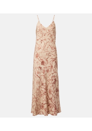 Loro Piana Marian printed silk jacquard midi dress