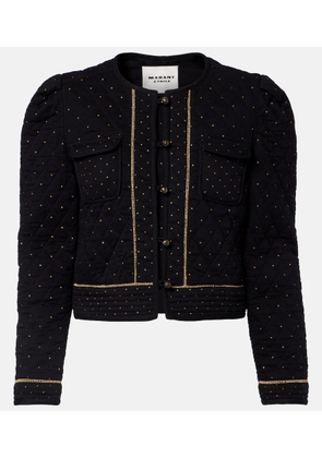 Marant Etoile Vania embellished cropped cotton jacket