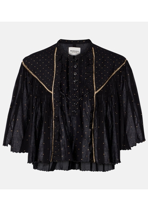 Marant Etoile Veenia embellished cropped cotton top