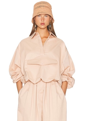 Helsa Cotton Twill Anorak in Shell - Blush. Size XL (also in ).