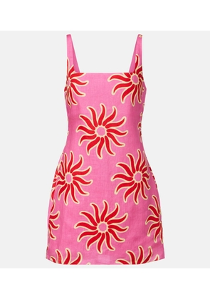 Cala de la Cruz Printed linen minidress