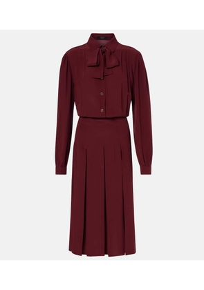 Gucci Pleated silk crepe de chine midi dress