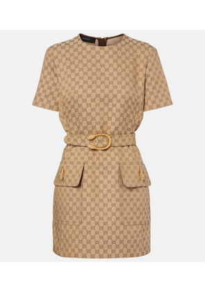 Gucci GG Canvas belted minidress