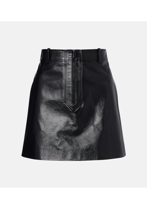 Gucci Leather zip-up miniskirt