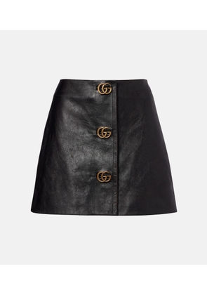Gucci Double G leather miniskirt