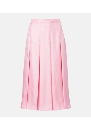 Gucci Pleated silk twill midi skirt
