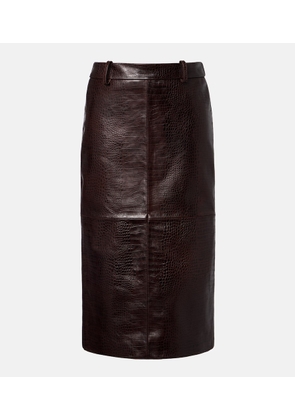 The Frankie Shop Taney croc-effect leather pencil skirt