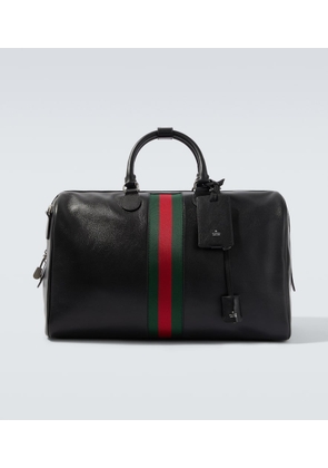 Gucci Web Trademark Medium leather duffel bag