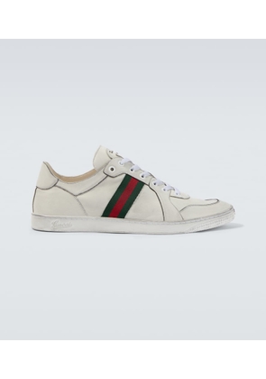 Gucci Stretch Web Stripe leather sneakers