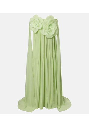 Leo Lin Jaclyn floral-applique bustier gown