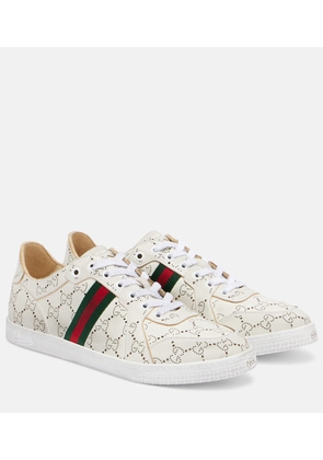Gucci GG Web Stripe leather sneakers