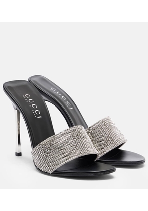 Gucci Bombshell 120 embellished satin mules