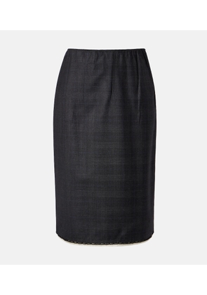 Prada Checked wool pencil skirt