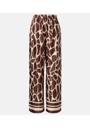 Faithfull Jensen animal-print satin wide-leg pants