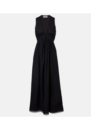 Faithfull Fiora lace-trimmed cotton maxi dress