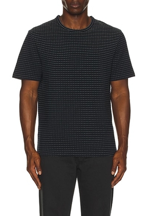 FRAME Jacquard Stripe Tee in Navy & Cream Stripe - Navy. Size L (also in M, S, XL/1X, XXL/2X).